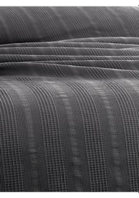 Resim Tek Kişilik Waffle Pike 160x230cm, %100 Pamuk, Petek Tasarım Antrasıt Antrasit 