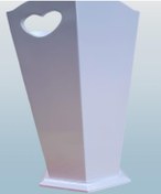 Resim Hobi Adn Dekoratif Şemsiyelik Vazosu Ahşap Mdf Beyaz Lake Boya Model El Yapım Beyaz 