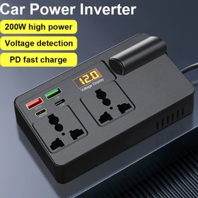 Resim 1 adet Araba Dönüştürücü Adaptörü Güç Prizi 12V24V'den 220V'ye Hızlı Şarj Usb+Pd30W Çok Fonksiyonlu Elektronik Cihaz 