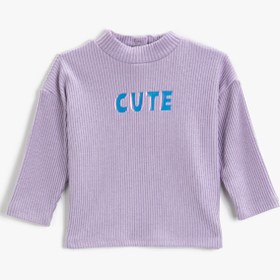Resim Kız Bebek Cute Baskılı Uzun Kollu Tişört 