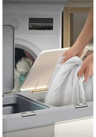 Resim Çamaşır Sepeti İki Bölmeli Dayanıklı Renkli Beyazlar Sepeti Gri Beyaz 80 Lt Beyaz Gri 