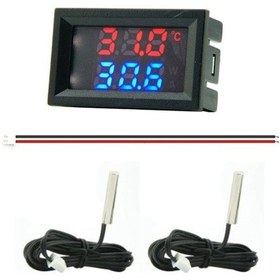 Resim Synodicmonth Mini Doğru Akım 4-28v Dijital Termometre Çift Ekranlı Dedektörler Kar Motoru Mum Sıcaklığı Araba Termometresi B 