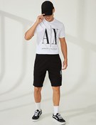 Resim Armani Exchange Rahat Siyah Erkek Sweat Şort 8NZSPA 1200-BLACK 