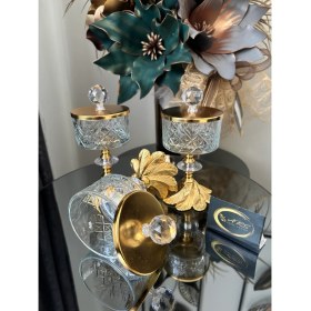 Resim Paşabahçe Timeless Ayaklı ve Kapaklı 3'lü Cup Dondurmalık Servislik Sunumluk Şık Hediyelik Oval Kase 