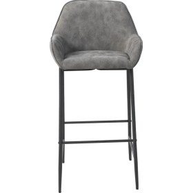 Resim Pi Sandalye Lorin Ada Mutfak ve Bar Sandalyesi - Bar Taburesi - Suni Deri - Metal Siyah Ayak 