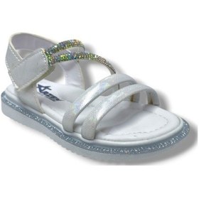 Resim Arzen Bebe 221-25 Anatomik Taşlı Cırtlı Kız Çocuk Sandalet 26-30 Beyaz 