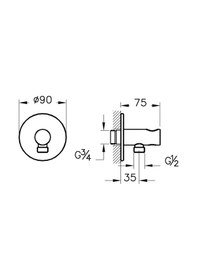 Resim Vitra Origin A4262536 Ankastre El Duşu Çıkışı Mat Siyah 