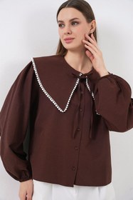 Resim Bebe Yaka Gömlek 20314 - Kahverengi - Haki̇ / 42 