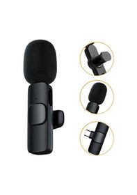 Resim Type-c Kablosuz Gürültü Önleyicili USB C Vlog Yaka Mikrofonu 