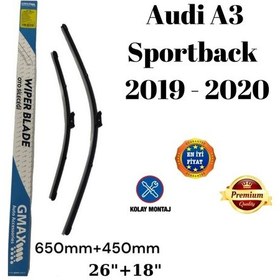 Resim Audi A3 Sportback 2019 2020 Uyumlu Ön Cam Muz Tipi Silecek Süpürgesi Seti 650/450mm 