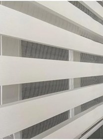 Resim Geniş Pliseli Zebra Stor Perde Eteği Dilimli (Alüminyum Kasa+Metal Ayak ekrugplise, Beyaz, 220 x 260 
