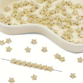 Resim 200 adet Altın Renkli Plastik Yıldız Boncuk 9.5mm, Büyük Serbest Boncuklar DIY Takı Yapımı, Bileklikler, Kolyeler, Küpeler, Saç Aksesuarları, Ayakkabı Dekoru, Giysi Süslemeleri, El Sanatları Malzemeleri 