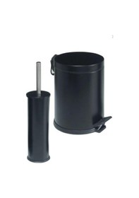 Resim Çöp Kovası Siyah 2'Li Banyo Seti 