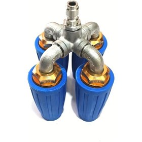 Resim Elmpaly Yüksek Basınçlı 4ü 1 Arada Turbo Nozul 4000 Psı Bahçe Yıkama Makinesi 360 Dönen Çift Başlı 