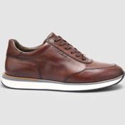 Resim Cabani %100 Hakiki Deri Kahverengi Bağcıklı Erkek Spor Ayakkabı Kahverengi 