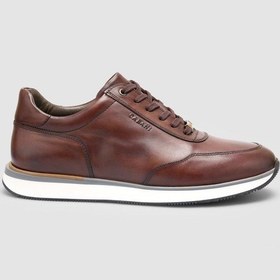 Resim Cabani %100 Hakiki Deri Kahverengi Bağcıklı Erkek Spor Ayakkabı Kahverengi 
