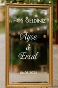 Resim Modifiye Fabrikası Özel Günler İçin Karşılama Ayna Stickerı | Düğün Kına Nişan Söz | Beyaz Folyo | Sadece Yazı | 