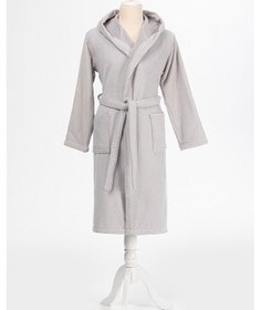 Resim Özdilek Bright Kapüşonlu Kadife Bornoz Xl Beden 379280 Gri 