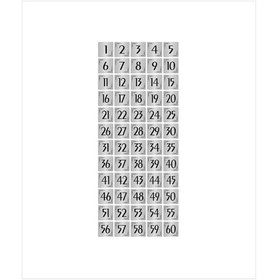 Resim Metal Kapı Masa Dolap Numarası Levha 5x5cm Gümüş Renk 60 Adet 1 60 