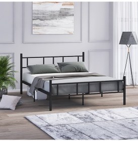 Resim Metal Karyola, Akın Metal Karyola, 160x200 Cm Siyah, Ferforje Karyola 