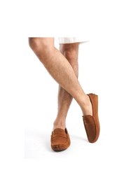 Resim Mubiano Hakiki Deri Erkek Süet Taba Loafer -mssr1277-tb Taba 