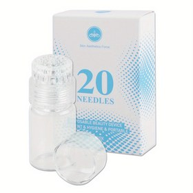 Resim 1 adet Titanyum Hydra Mikro İğneli Silindir, 20 İğneli 0.25mm Cilt Damgalama Serum Uygulayıcı, Metal ve Plastik, Kokusuz, Manuel Çalıştırma, Pil Gerektirmez, Ev Kullanımı 