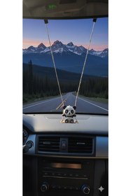 Resim ETK-3D Panda Salıncakta Sallanan Araba Dikiz Aynası Süsü 