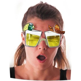 Resim Meksika Şapkalı Tekila Parti Gözlüğü Gold Renk 