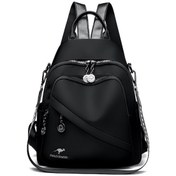 Resim Lemestar Siyah Çift Omuzlu/el Tutulu Nylon Sırt Çantası - Hafif, Çok Bölmeli, 0.6kg, Cep Telefonu & Kozmetik Taşıma, 33x27x13cm Siyah 