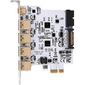 Resim 5085 Pci-e Express To Usb 3.0 Type C Hub 5 Port Çoklayıcı Kart 