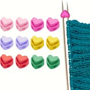 Resim 5 adet Renkli Kalp Şekilli Plastik Tıkaç - Çift Delik, Yaylı, Dayanıklı DIY El Sanatları Aksesuarları, Örgü ve Tığ Aksesuarları | Canlı El Sanatları Malzemeleri | Yaylı Mekanizma, Örgü Malzemeleri 