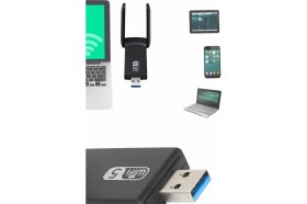 Resim Eco Lounge Mbps Wifi Alıcı Kablosuz Wifi Adaptörü Çift Band Çift Antenli 