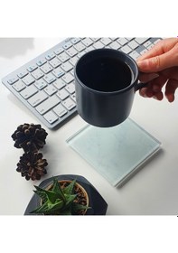 Resim Decorita Cam Bardak Altlığı Klasik Mermer Desenli 4'lü Takım 10 x 10 CM Çok Renkli 