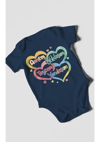 Resim Morivokids Annem Yoldaşım Teyzem Yandaşım Kısa Kollu Bebek Body Lacivert 
