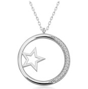 Resim 925 Ayar Gümüş Yıldız Detaylı Halka Kadın Gümüş Kolye (551560693) 