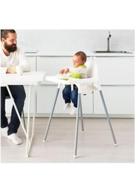 Resim Censel Makina Antılop Tepsili Mama Sandalyesi, Beyaz Antılop 