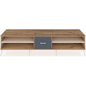 Resim Hyperion Tv Ünitesi 2 Raflı Tek Çekmeceli 220x44x51 Çam-aytaşı/antrasit Aytası/antrasıt - Atlas Çam 