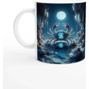 Resim Yengeç Burcu Baskılı Kahve Kupası - Astral Denizaltı Dünyası Vs2 