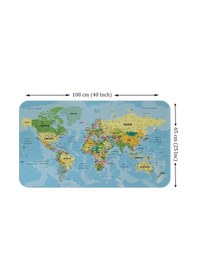Resim Eğitici - Öğretici Dünya Ve Türkiye Haritası Çocuk Odası Duvar Sticker-60x105-3888 Renkli 