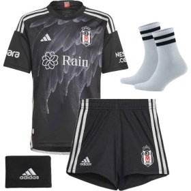 Resim Sidas Beşiktaş. Deplasman Siyah Çocuk Forması Takımı 4 Parça Forma Şort Çorap Bileklik 