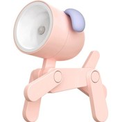 Resim Gajeena Sevimli Köpek Şeklinde Katlanabilir Led Gece Lambası - 3 Pil Dahil Pembe 