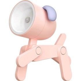 Resim Gajeena Sevimli Köpek Şeklinde Katlanabilir Led Gece Lambası - 3 Pil Dahil Pembe 