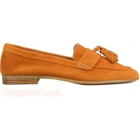 Resim Hardal Süet Püskül Detaylı Kadın Loafer 