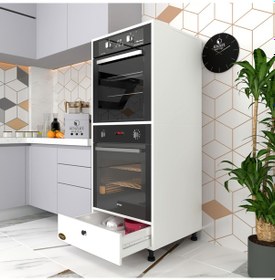 Resim Kenzlife fırın dolabı naime byz 145*60*56 mutfak çekmeceli ayaklı 
