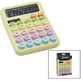 Resim Pilli - Güneş Enerjili Daktilo Tuş Model Renkli 12 Haneli Hesap Makinesi 16x12x2cm 162gr 4604 Siyah 