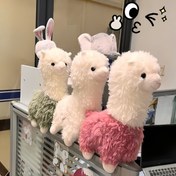 Resim Alpaka (pembe), alpaka (beyaz), alpaka (yeşil), Peluş oyuncaklar, Sevimli sihirli saman atlar, gerçekçi alpaka bebekler, Cadılar Bayramı hediyeleri, Noel hediyeleri 