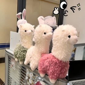 Resim Alpaka (pembe), alpaka (beyaz), alpaka (yeşil), Peluş oyuncaklar, Sevimli sihirli saman atlar, gerçekçi alpaka bebekler, Cadılar Bayramı hediyeleri, Noel hediyeleri 