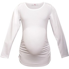 Resim Luvmabelly 2301-2309 Pamuklu Uzun Kollu Hamile T-shirt-beyaz 