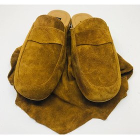 Resim Gönen Leder Erkek Hakiki Deri El Yapımı Camel Ev Terliği GI699555 Taba Süet 