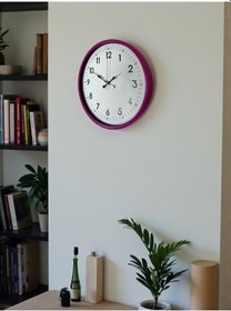 Resim 36 Cm Pembe Dekoratif Duvar Saati Çok Renkli 